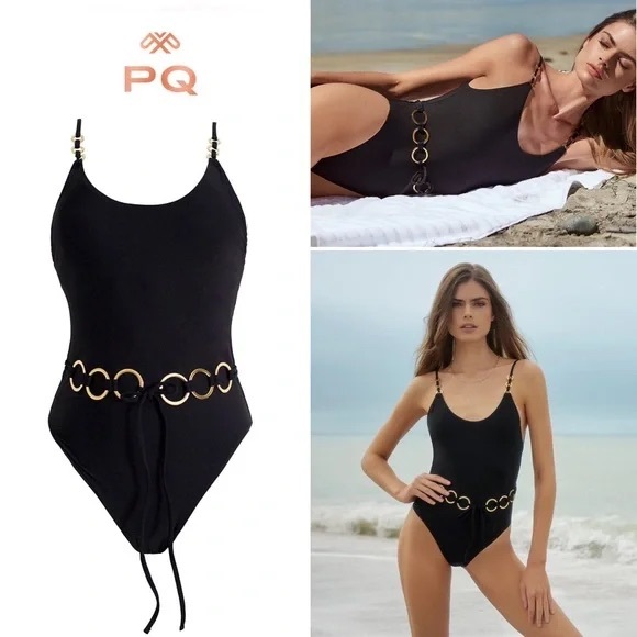 PQ SWIM Link Belted One piece swimsuit, Size Small, BRAND NEW, $164 - Picture 2 of 10